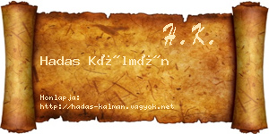 Hadas Kálmán névjegykártya